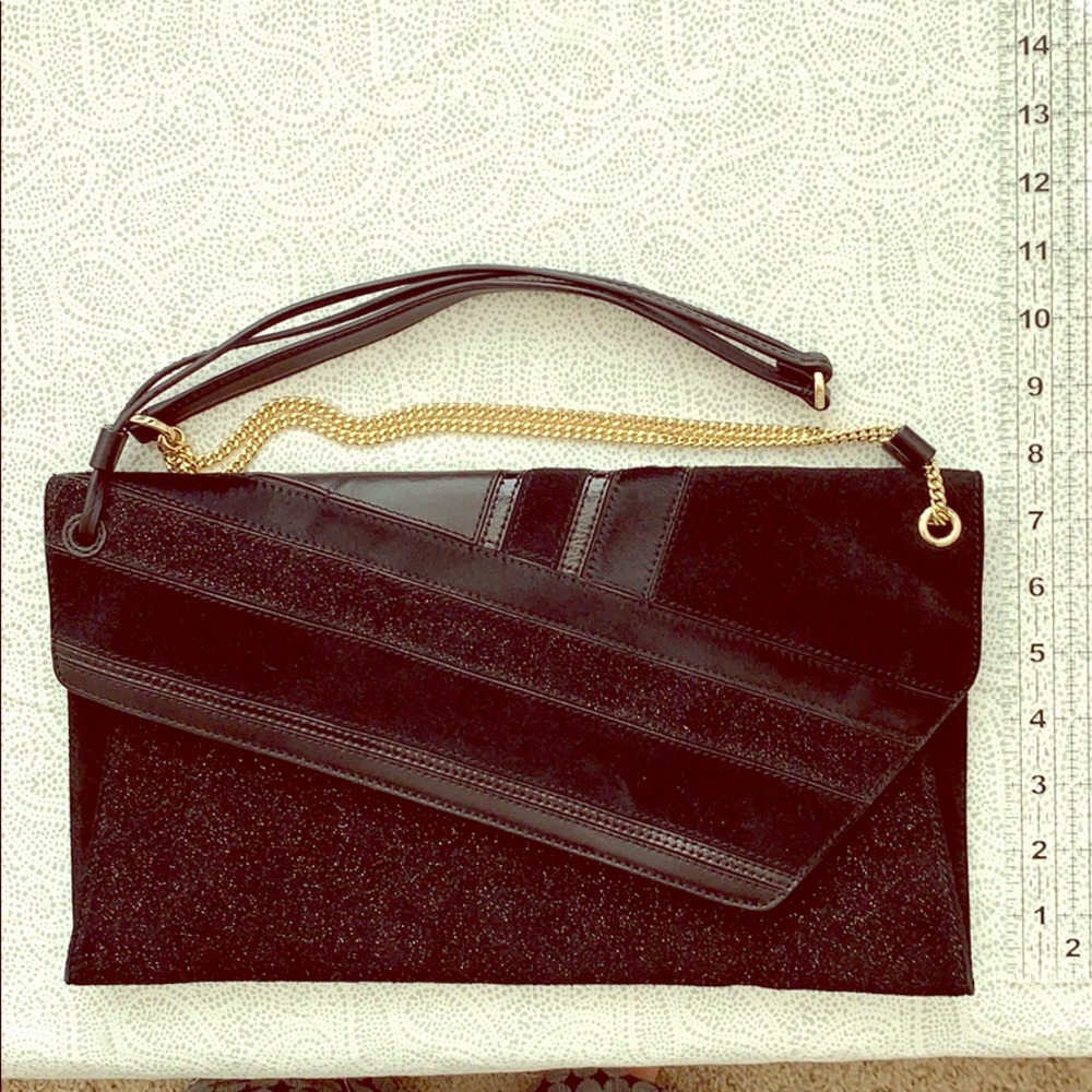 DVF handbag suede/leather mix. Mixed textures.